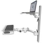 Ultra Laptop mount on a 36" wall track with separate arms