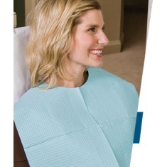 TIDI Everyday Specialty Bibs Blue Tissue/Poly/Tissue Waffle 29in x 42in 50 per Case