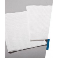 TIDI Everyday Towels White Tissue/Poly/Tissue Waffle 19in x 30in 300 per Case